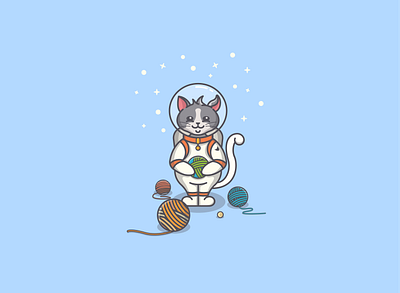 astrocat adobe animal astrocat astronaut cartoon cat illustration illustrator vector