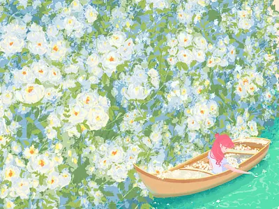 Dreaming of the Sea of Flowers design illustration