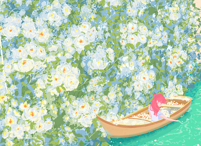 Dreaming of the Sea of Flowers design illustration