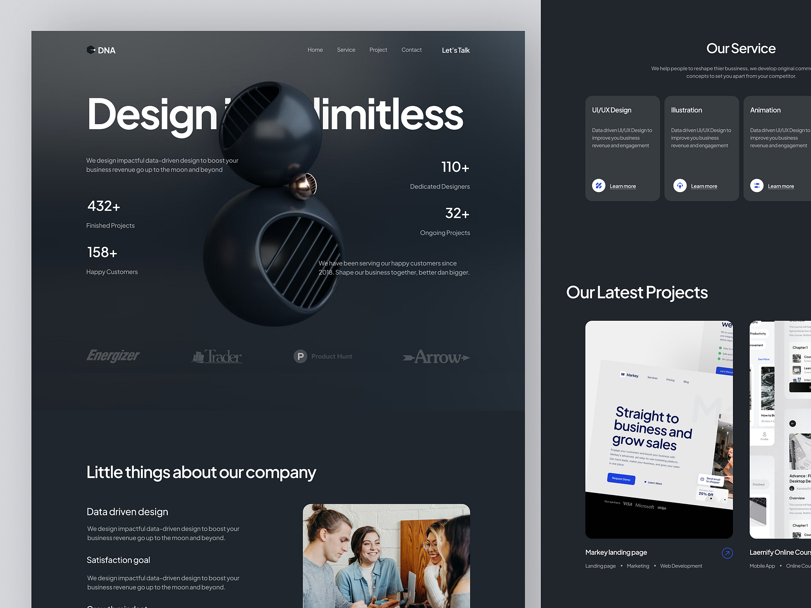 DNA Design Agency Website by Dhimas Rasyad for Pickolab Studio on Dribbble