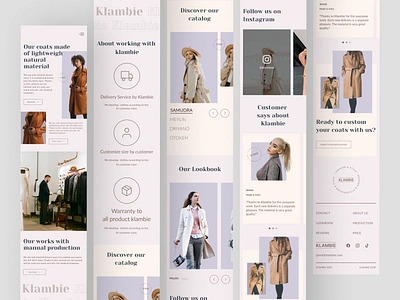 KLAMBIE - Coat Tailoring Services Responsive Landing Page clean coats landing page responsive services tailor tailoring ui