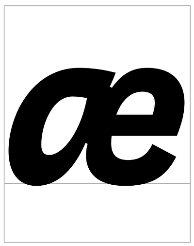 ae (U+00E6) Interpol Correspondence Italic font glyph sans serif type design typeface typeface design