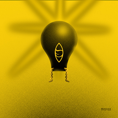 Misfit Idea artwork brainstorm bulb eureka grain idea identity design illustration illustration art light lightbulb psychedelic spark