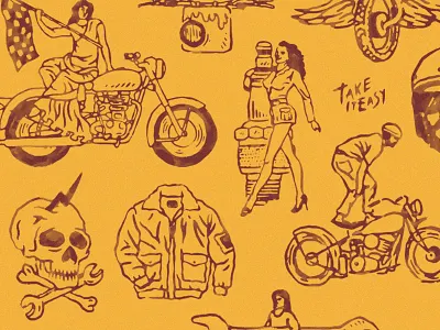 Vintage Racing Illustrations badge design branding car garage illustration motorcycle t shirt design tshirt design vector vintage vintage badge