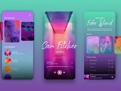 Sunset Music Player 🎶 colorful design mobile app design mobile ui music app music player ui uiux