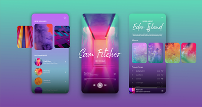 Sunset Music Player 🎶 colorful design mobile app design mobile ui music app music player ui uiux