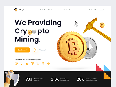 Crypto Mining Website bitcoin mining bitcoin mining pool bitcoin mining sevice coin mining coinmarketcap crypto mining cryptocurrency ethereum mining landing page mining web design website design