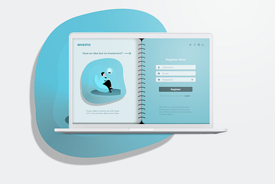 Investo Signup Page Design clean idea illustration invest investment investment app investor twitter typography ui uiux ux web web design work