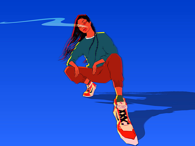 Azure 2danimation animation character colorful concept art design digital art fashion gif gif animated girl illustration illustrator loop photoshop portrait retro smoke women