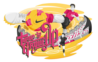 Nike Illustration_ soccer digital art digital painting digitalart flat illustratation flat illustration illustration vector art vector illustratation