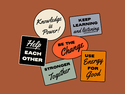 Reminders change illustration minimal motivation stickers type typography