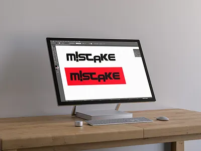 Mistake - Logo abstract adobe adobe illustrator branding design geometry illustration illustrator logo logo design logo process logotype minimal shape typography