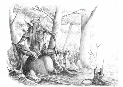 Esperant.... Waiting.... fantastic fantasy illustration pen pencil pencil art