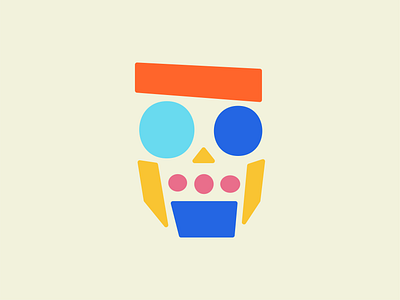 Skullface color face flat good vibes graphic illo illustration inspiration owl pebbles shapes sketch skull stoned summer