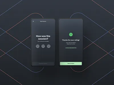 Embark.live - Feedback app chat entrepreneur feedback mobile rate rating review rubik session ui videocall