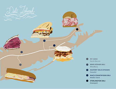 Deli Island food illustration illustrator island sandwiches