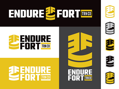 Endure Fort Training Co. Logo army badge branding ef endure exercise fort initials logo military monogram responsive sergeant sgt strong symbol training