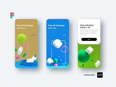 3D models - freebies 3d cube design download figma free freebies mobile mockup model sphere trend ui