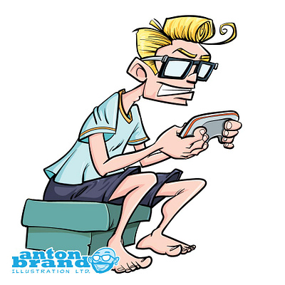 Gamer adobeillustrator cartoon character gamer humour illustration illustrator vector