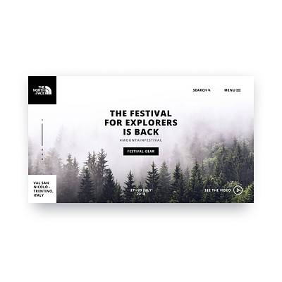 The North Face Mountain Festival Web Design concept design figma homepage design ui ui ux