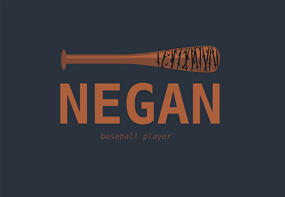 Negan art branding design icon illustration illustrator logo minimal negan netflix thewalkingdead