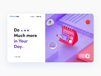Timmr Home 02 3d c4d cinema 4d design logo octane octane render ui ux