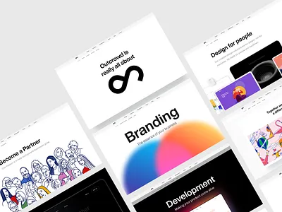 Outcrowd - Launch New Website clean clear color colors corporate website design agency gradient minimal minimalism redesign ui ui ux design ux web design web site
