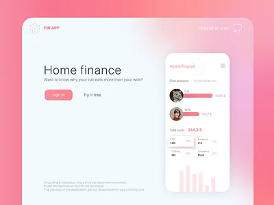 Home finance app alexanderpriymak app blur blurred background color design landing landingpage mockup modern orange pink priymak red ui ux