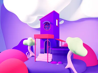 House composition 02 3d eevee illustration