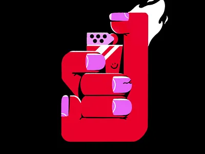 🔥 animation fire flat framebyframe graphic design hand hands happy illustration lighter loop motion graphics nail procreate smile stars