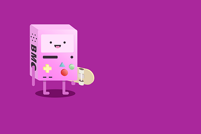 Pink BMO using Sketch! adventuretime bmo cartoon cartoon art cartoon illustration cartooncharacter characterdesign comic cute design illustration robot skateboard sketchapp ui vector vector illustration vectorart