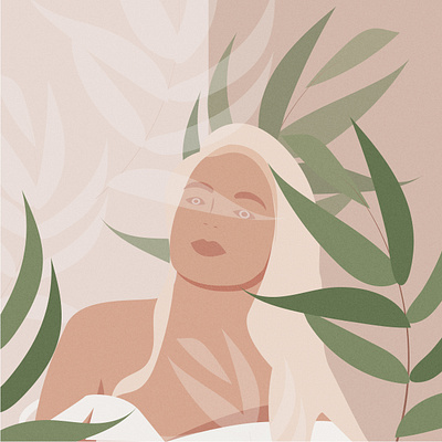 self portrait girl graininess illustration pattern summer texture tropics vector