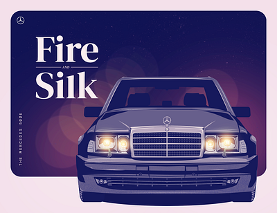 Fire and Silk Illustration art car classic car clean color dailyui design illustration illustrator interface mercedes purple typography vector vector art vector illustration vectorart web website website design