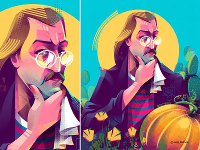 Paul Gauguin character design editorial illustration freelance illustrator illustration illustrator painter paul gauguin procreate pumkin samji illustrator