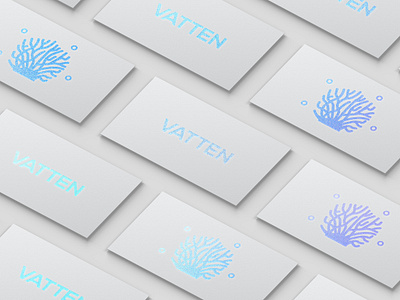 VATTEN | B-Card (Experiment) aquatic brand identity branding business card creative gradient graphicdesign holographic holographic foil iridescent logo logo design nature shiny stationery typography visual branding