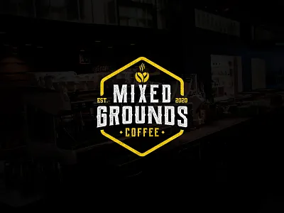 Mixed Grounds bar branding coffee coffee shop design drink identity minimalist logo mixed texture