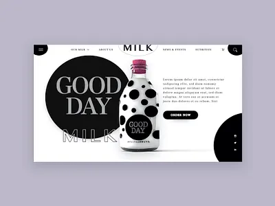 Landing Page Design for a Milk Selling Brand app behance branding creative design designer graphic illustration milk typography ui uidesign uiux ux uxui web web design webdesign website website design