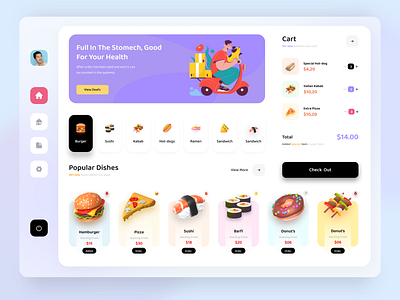 Food Delivery Dashboard Design chef dashboard eat food app food dashboard food delivery app food delivery dashboard food delivery service illustration interface minimal mobile app design order food pizza product design recipe ui design ui ux web app web design