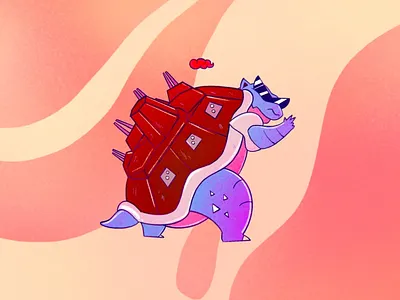 Gigantamax Blastoise blastoise illustration ipad pokemon procreate