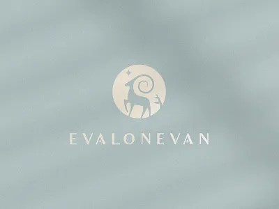 Evalonevan antler beauty boutique branding charm clothing cosmetic deer elegant fashion gradient ibex logo luxury minimal mysric nature premium queen star