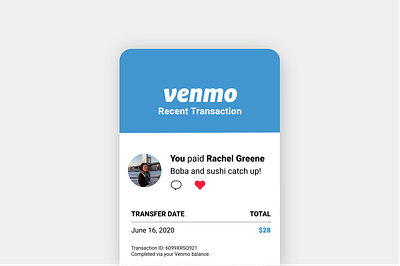 DAILY UI 017 - EMAIL RECEIPT 017 app dailyui design email receipt minimal receipt ui ui design ux venmo