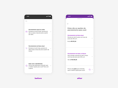 Installments plan sreen improvements for @nubank bills fintech pay flow