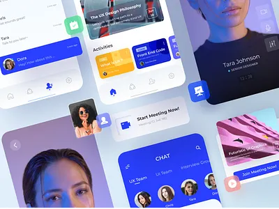 Online Meeting App app conference design meeting meetings mobile mobile app mobile app design mobile design online meeting ui ux