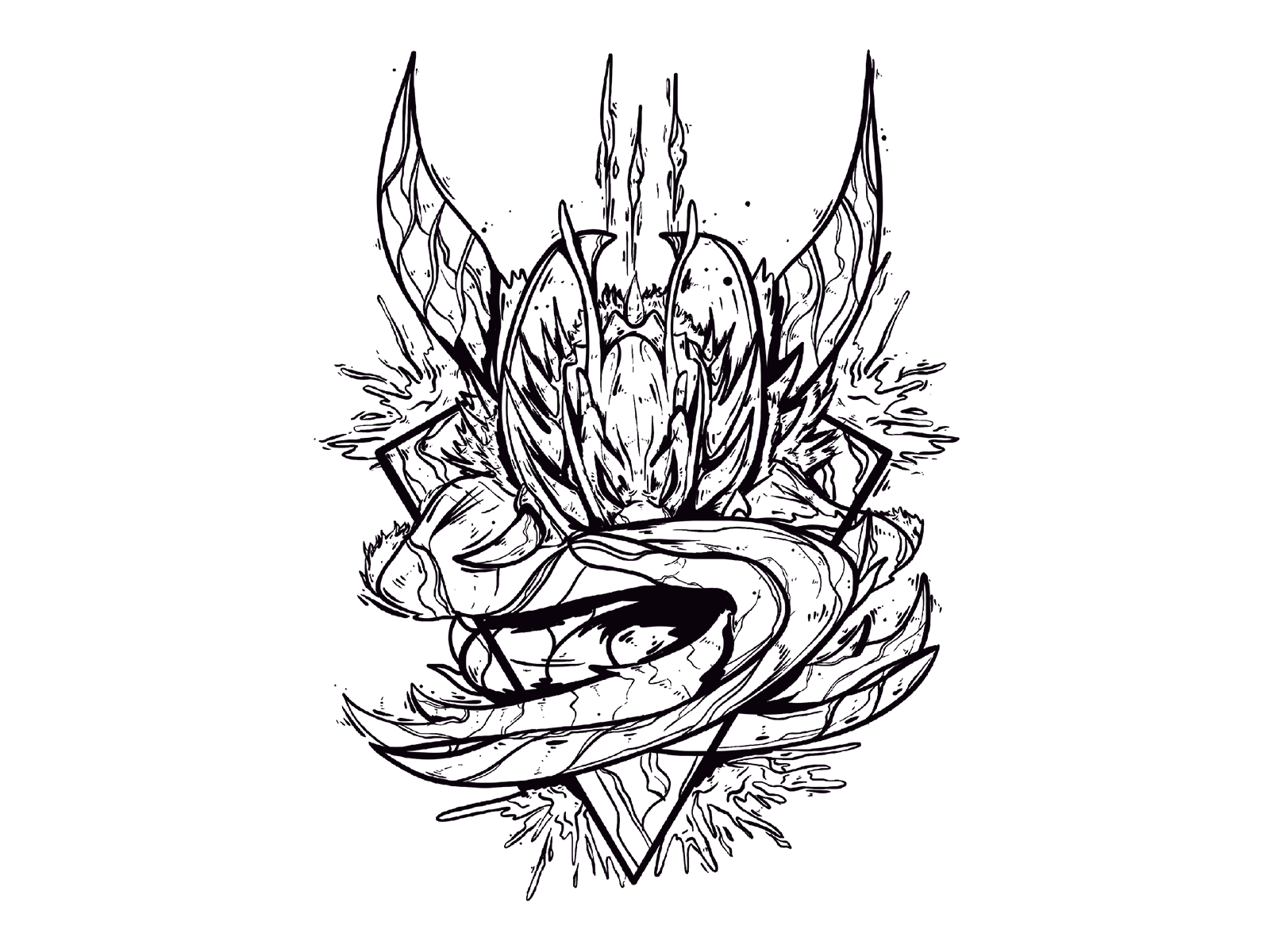 Kha'Zix Line Art by Ohne Hals on Dribbble, image size:1600x1200