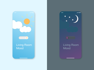 Switch for Lighting Mood animation app app design dailyui design google home home control home pod homepod light control lighting design mood app room lighting room mood ui ux