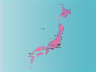 Map of Japan art design flat illustration illustrator minimal typography vector web