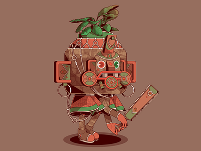 GUERRERO MACETA 2d cartoon design diseño de personaje ilustración maceta méxico planta vector