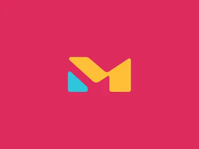 M is for Monday. brand branding cajva colorful design emblem identity logo m mark mm monday orange pink single letter logo turqoise