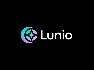 Lunio logo concept pt. 2.1 ( for sale ) branding cosmos data logo luna moon planet star stars stelar