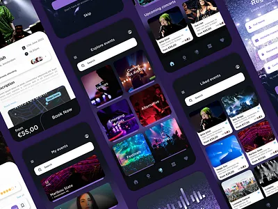 CODA - Music Events App. UX/UI Design app design graphic design ui ux